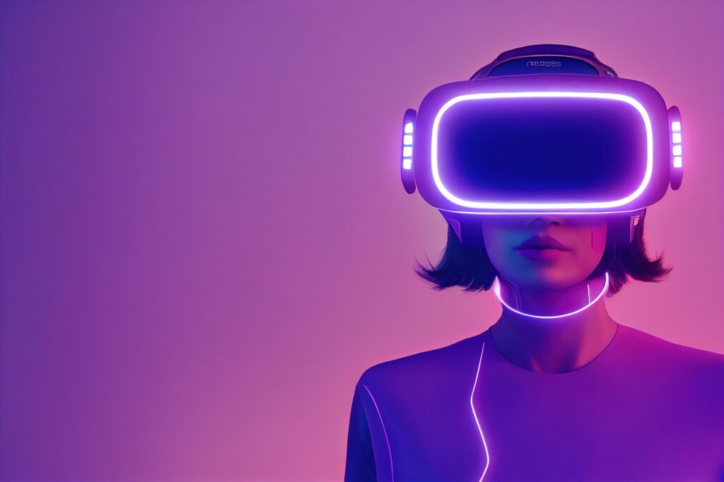 woman wearing vr headset